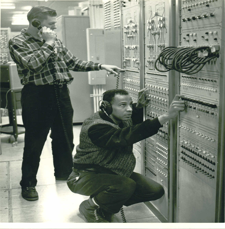 Hildreth Hal Walker performing a system diagnostic