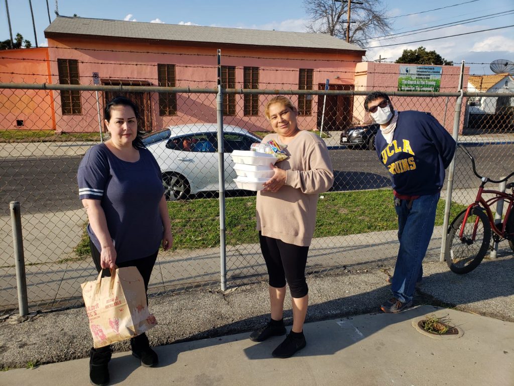 Residents from South Los Angeles neighborhood received their dinner